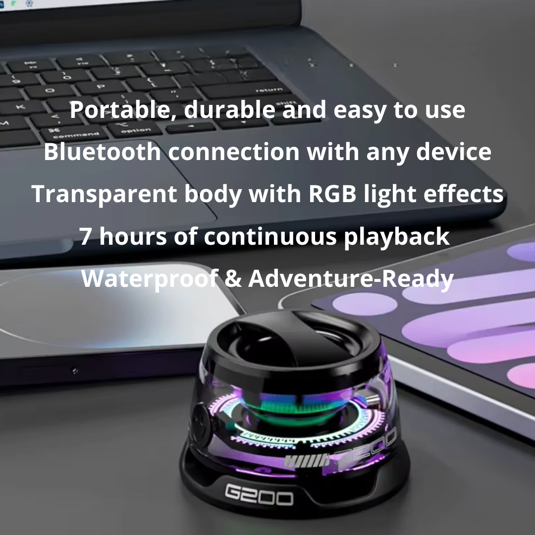 💎G200 – Stick, Shine & Sound with Waterproof Bass & RGB Glow