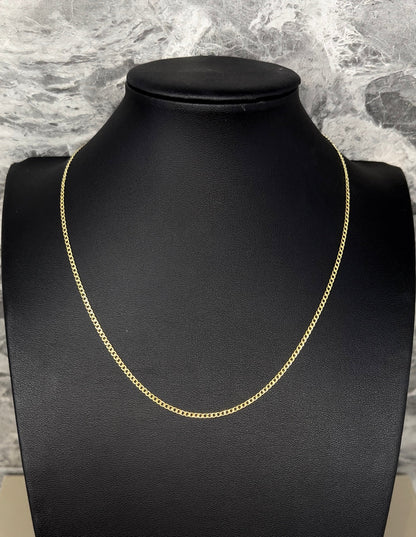 14k Gold Solid Curb Chain 2mm